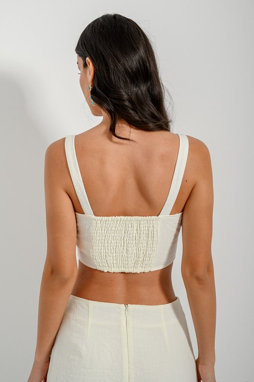 Cropped top with shirring detail