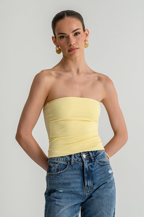 Strapless lycra bandeau top