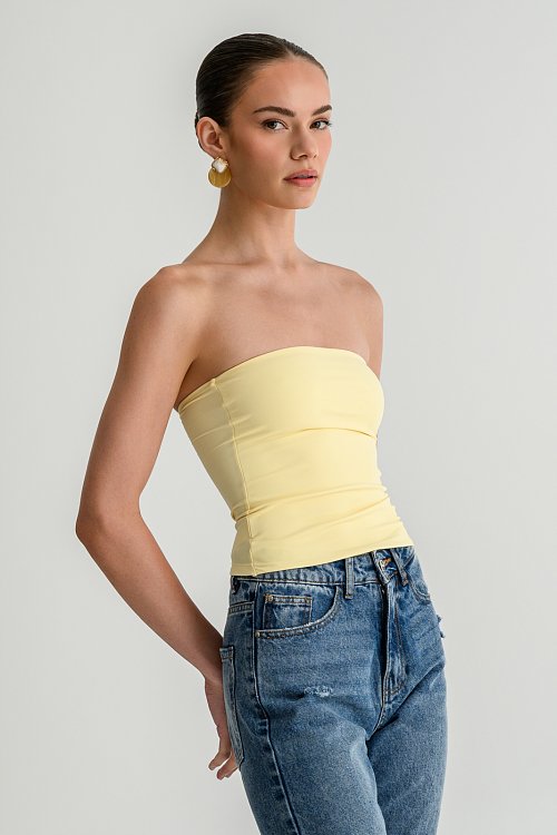 Strapless lycra bandeau top