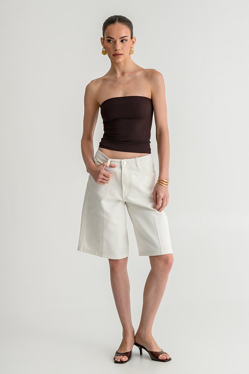 Strapless λύκρα τοπ (DARK.BROWN)