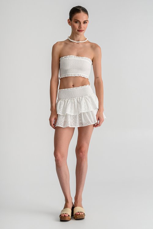 Strapless κροπ τοπ με σφηκοφωλιά (SUGAR)