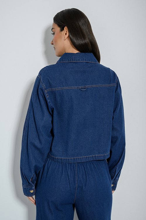 Cropped denim shirt