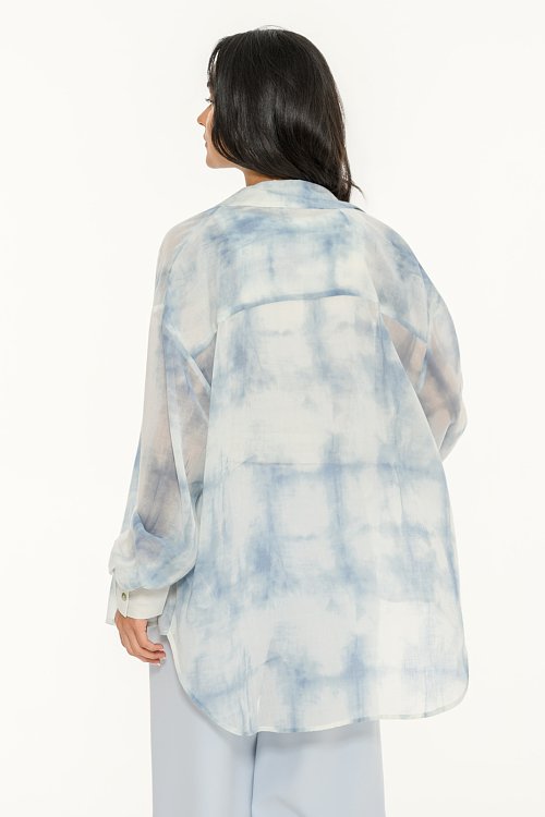 Oversized tie dye see through shirt