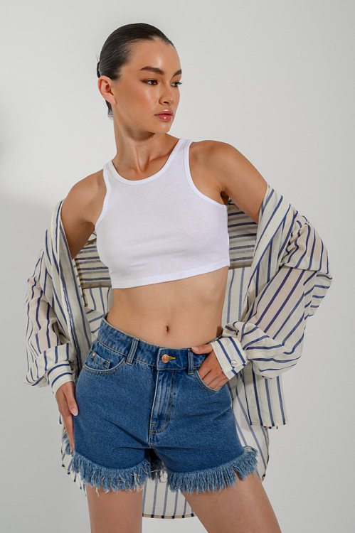 Oversized ριγέ πουκάμισο