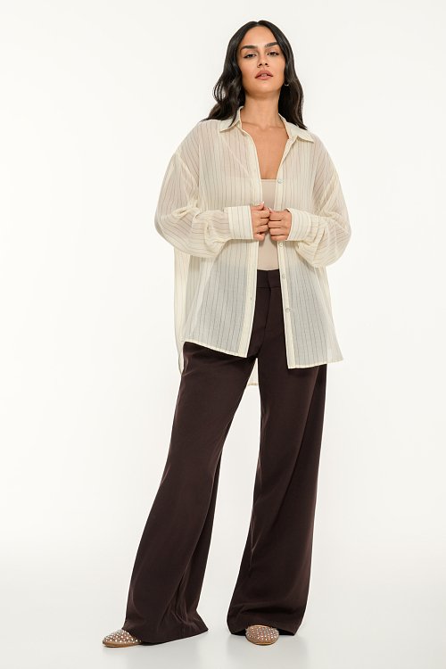 Oversized see through shirt with stripes