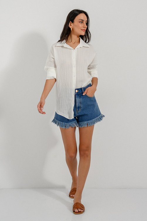 Ριγέ πουκάμισο με γιακά (WHITE)