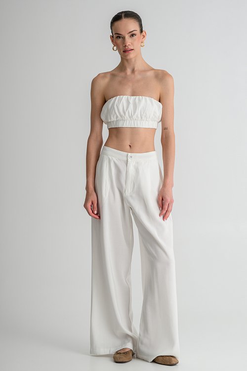Strapless κροπ τοπ με σούρες (SUGAR)