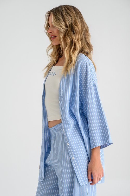 Oversized ριχτό πουκάμισο με ρίγες