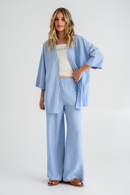 Oversized ριχτό πουκάμισο με ρίγες
