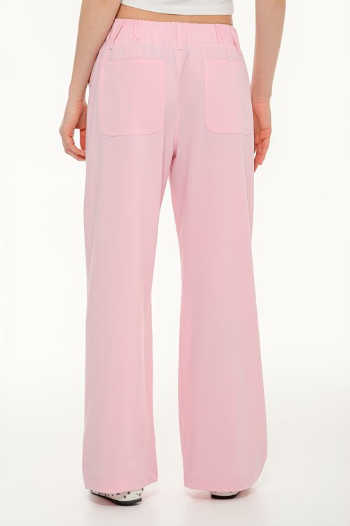 pinkwoman Baggy παντελόνι με ρυθμιζόμενη μέση (BABY.PINK) - 4