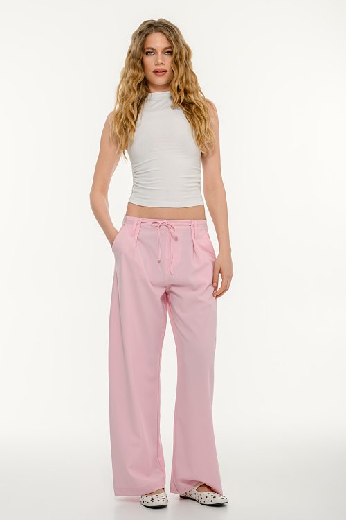 pinkwoman Baggy παντελόνι με ρυθμιζόμενη μέση (BABY.PINK) - 5