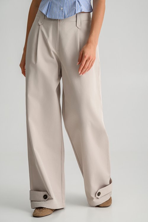 Wide leg παντελόνι με πιέτες