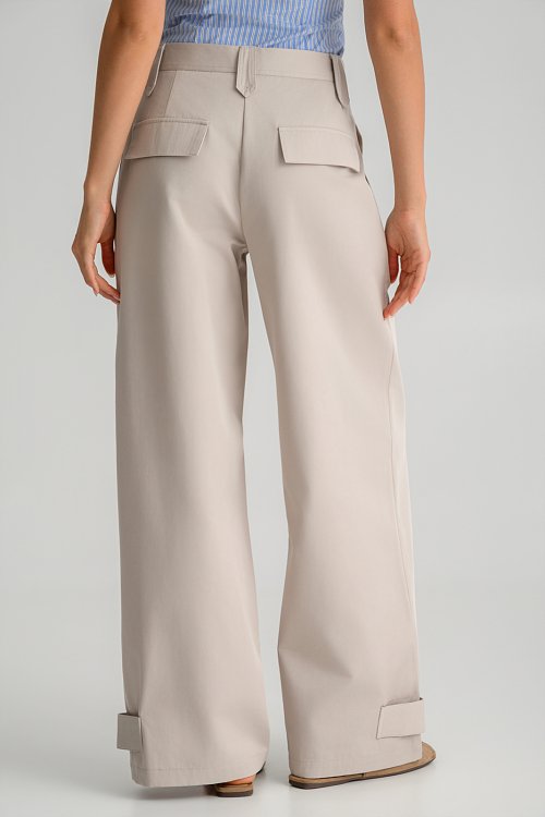 Wide leg παντελόνι με πιέτες