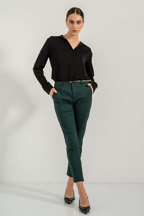 pinkwoman Chinos παντελόνι (DARKGREEN) - 5