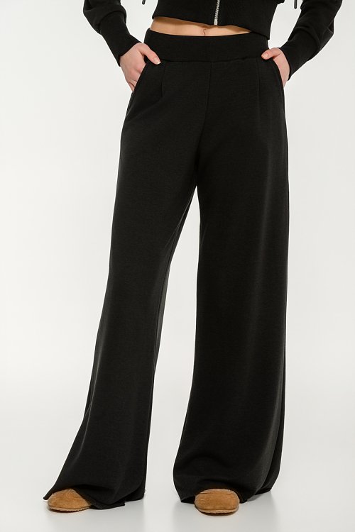 Φούτερ wide leg παντελόνι φόρμας (BLACK) φωτογραφία