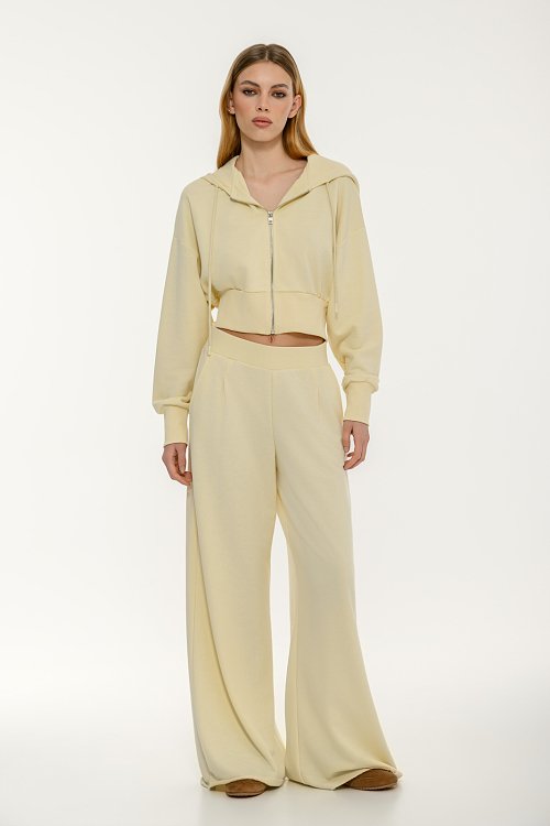 Φούτερ wide leg παντελόνι φόρμας (L.YELLOW) φωτογραφία
