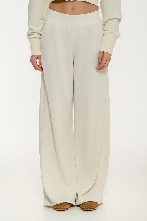 Φούτερ wide leg παντελόνι φόρμας (OFF WHITE) φωτογραφία