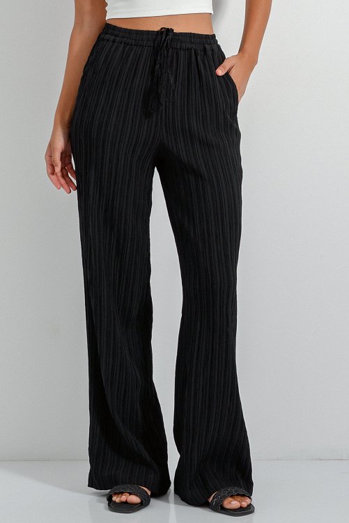 Straight leg trousers with waistband