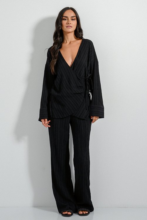 Straight leg trousers with waistband