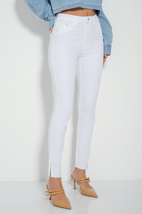pinkwoman Ψηλόμεσο ντένιμ (WHITE) - 3