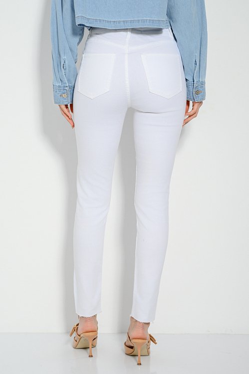 pinkwoman Ψηλόμεσο ντένιμ (WHITE) - 5