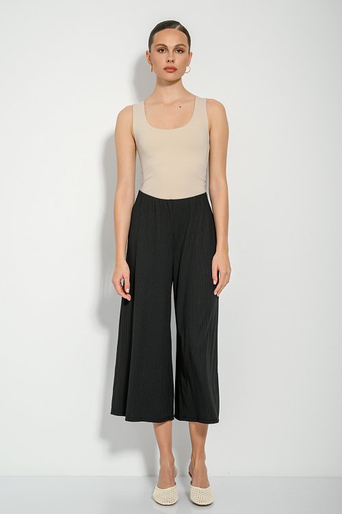 Rib zip culottes