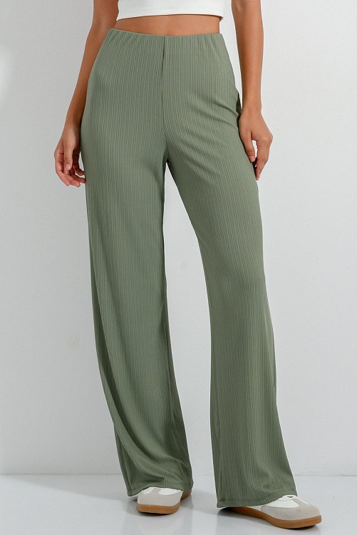Ριπ wide leg παντελόνα (KHAKI)