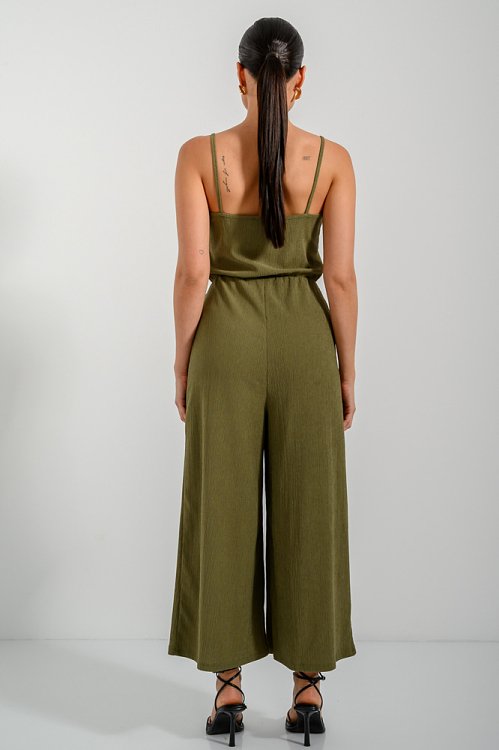 pinkwoman Ολόσωμη φόρμα κιλότ (KHAKI) - 3
