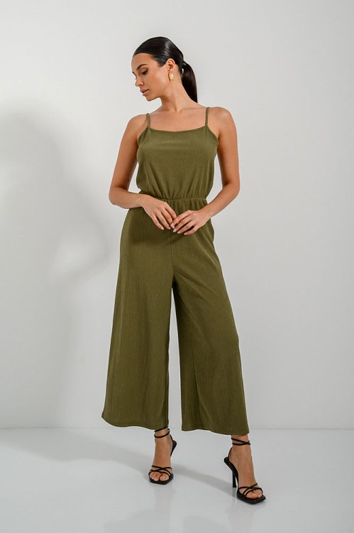 pinkwoman Ολόσωμη φόρμα κιλότ (KHAKI) - 4