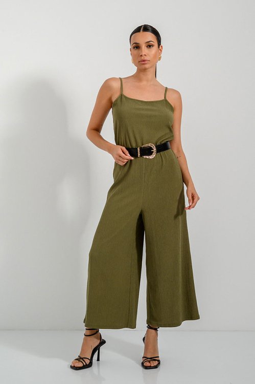 pinkwoman Ολόσωμη φόρμα κιλότ (KHAKI) - 5