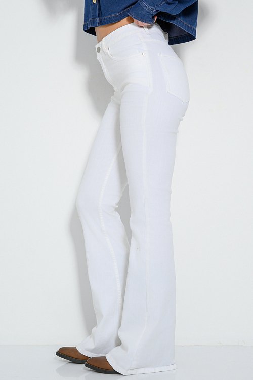 pinkwoman Bootcut ντένιμ (WHITE) - 4
