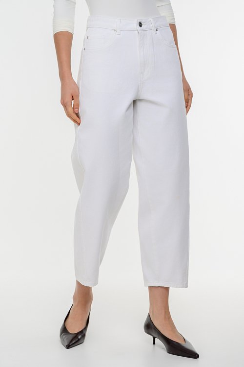 pinkwoman Barrel ντένιμ (WHITE) - 2