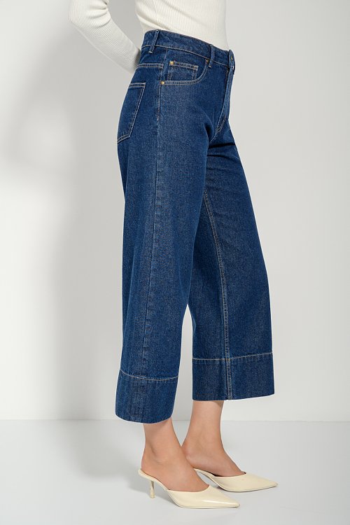 Wide leg ντένιμ κιλότ