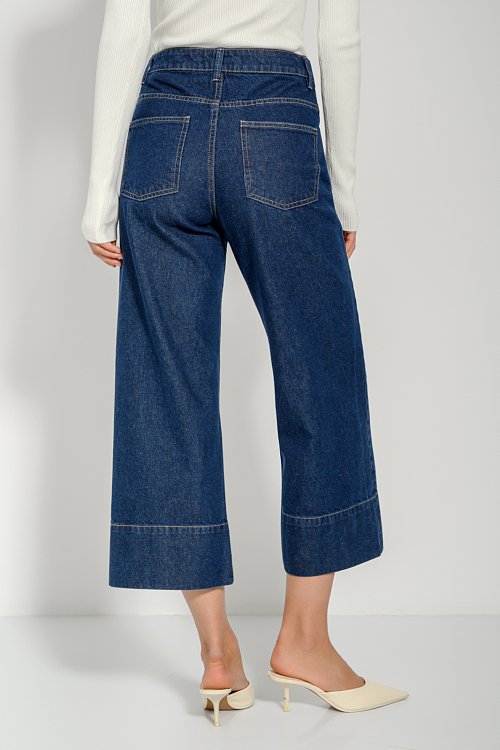 Wide leg ντένιμ κιλότ