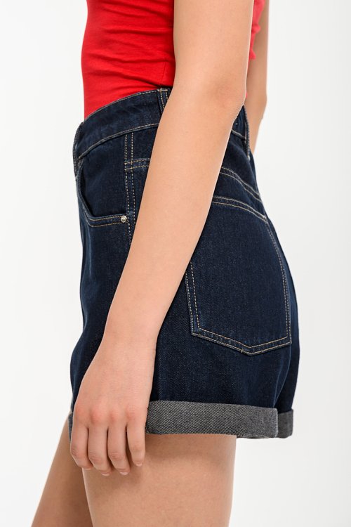 Mom fit denim shorts