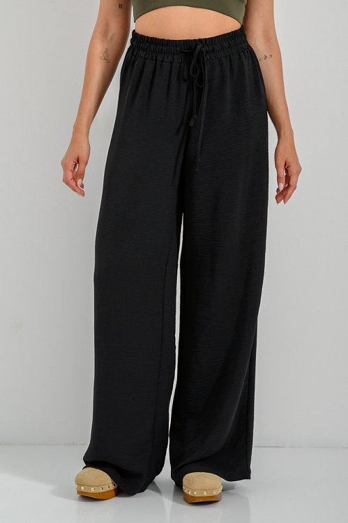 Wide leg παντελόνα (BLACK)