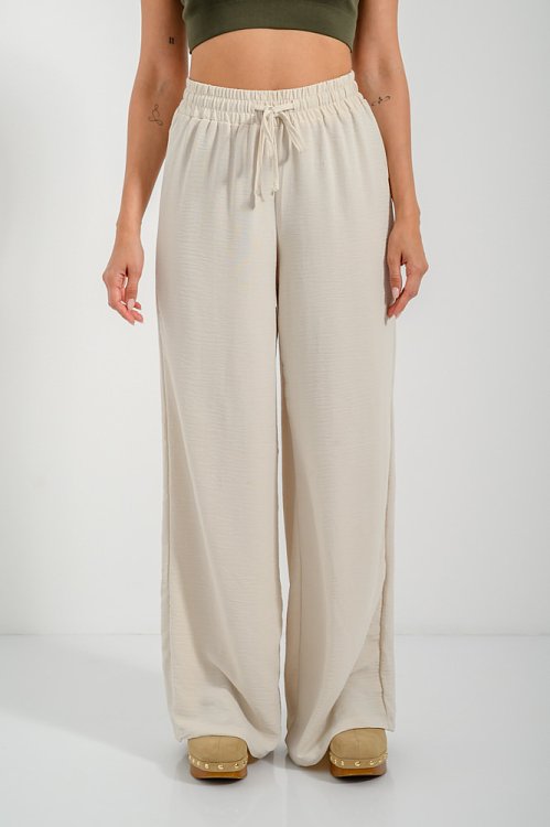 Wide leg παντελόνα (SAND)
