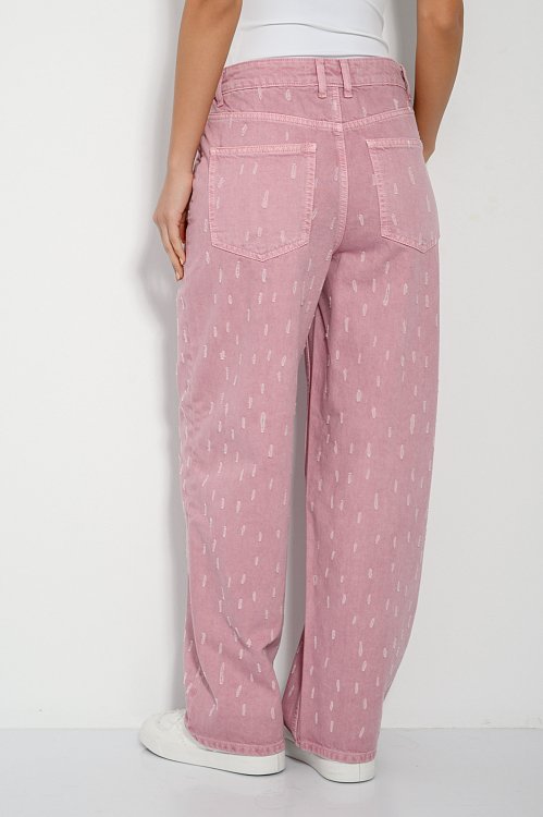 pinkwoman Wide leg ροζ ντένιμ με σκισίματα (D.PINK) - 5