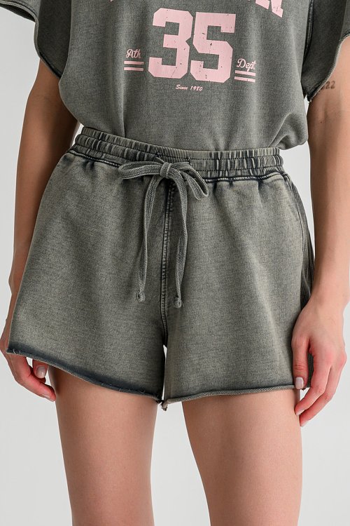 Φούτερ σορτς με λάστιχο στη μέση (GREY) φωτογραφία