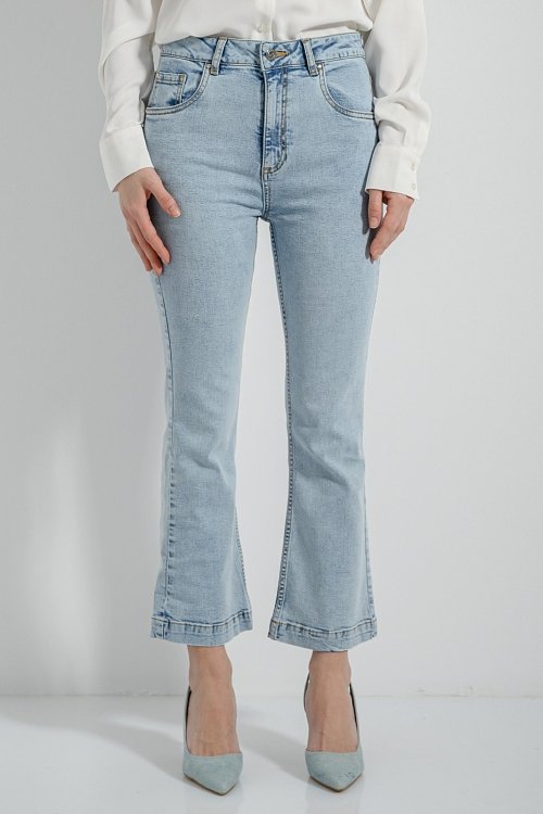 Crop flared denim