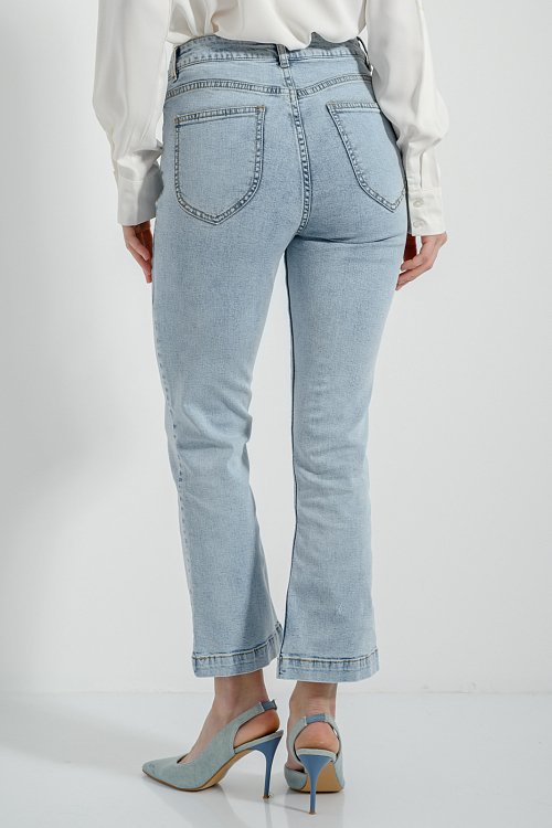 Crop flared denim