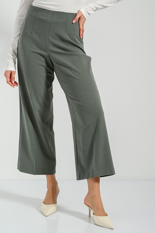 Παντελόνι κιλότ με πιέτες (KHAKI)