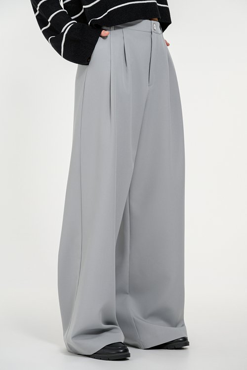 Wide leg παντελόνι με πιέτες