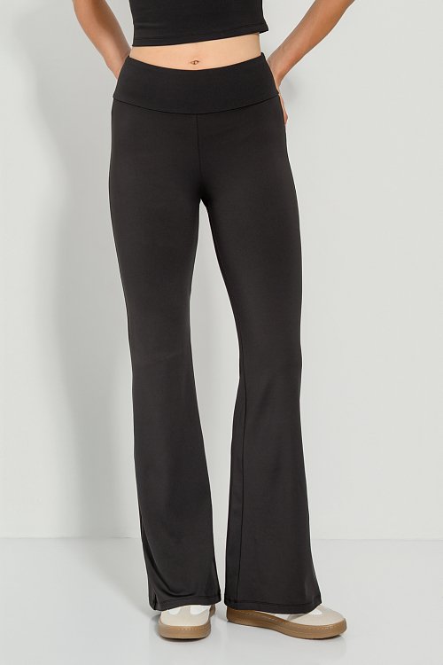 Flared παντελόνι λύκρα (BLACK) φωτογραφία