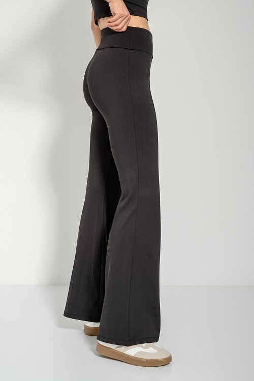 Flared παντελόνι λύκρα (BLACK) φωτογραφία