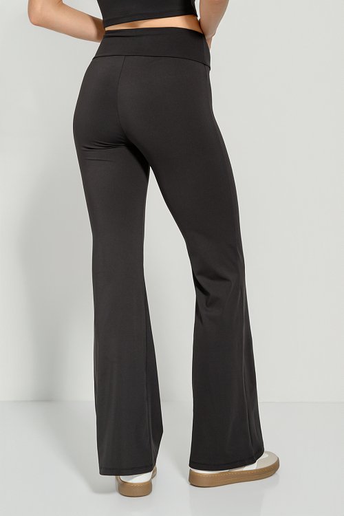 Flared παντελόνι λύκρα (BLACK) φωτογραφία