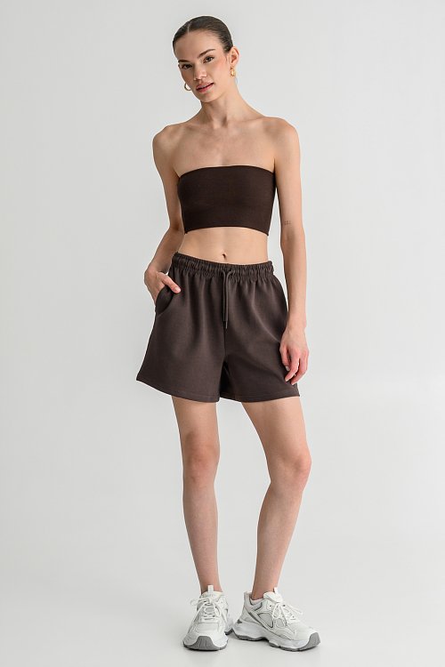 Φούτερ σορτς interlock (BROWN)