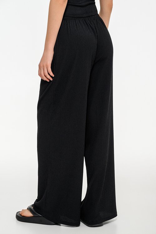 Wide leg γκοφρέ παντελόνα