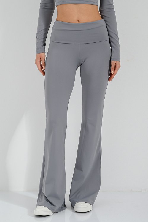 pinkwoman Flared λύκρα παντελόνι (GREY) - 2