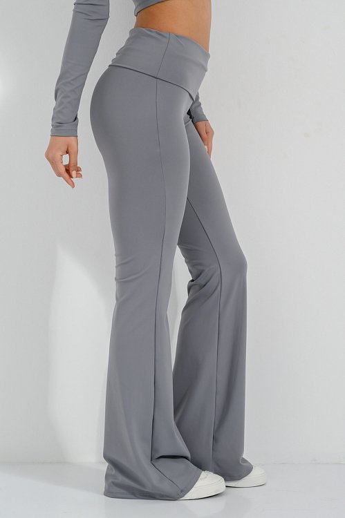 pinkwoman Flared λύκρα παντελόνι (GREY) - 4